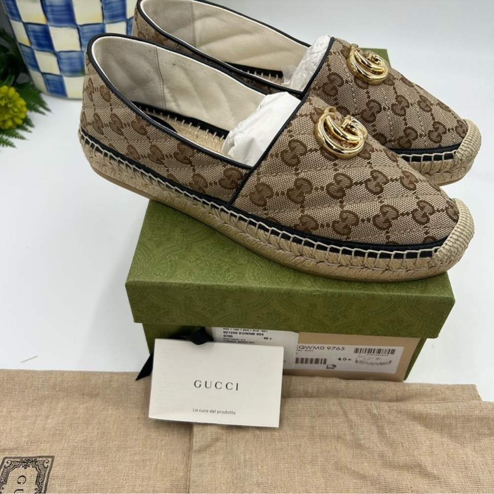 Women’s Gucci, GG supreme canvas espadrilles size 40.5 made in Spain - Picture 8 of 10
